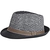 Straw Fedora Hat for Women Men Mesh Trilby Hat Panama Cuban Summer Beach Sun Outdoor