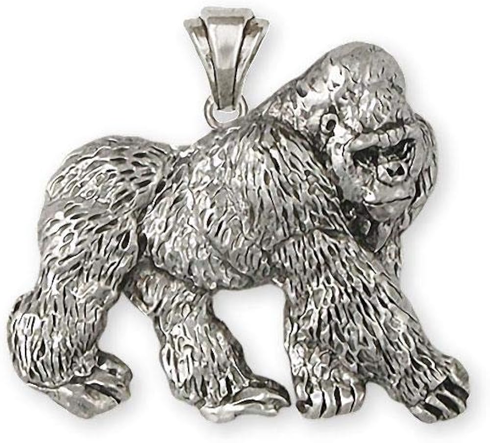 Gorilla Pendant Jewelry Sterling Silver Handmade Gorilla