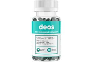 DEOS Internal Deodorant Supplement – Full Body Deodorizer for Gut Health, Skin Health, Detox & Digestion Support – Natural Odor Control Chlorophyll Pills | 30 Capsules