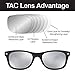 Gamma Ray Polarized UV400 Classic Style Sunglasses with Mirror Lens, Matte Black Frame Silver Mirror Lens