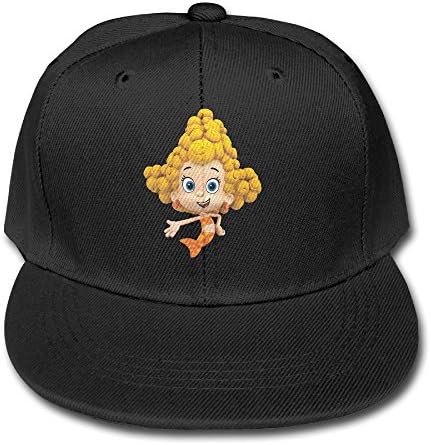 Girl Bubble Guppies Deema Cotton Flat Adjustable Snapback Baseball Cap Black