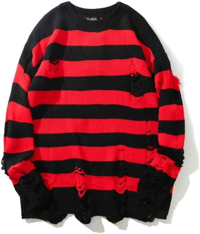 red and black pullover