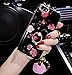 iPhone 6 Plus Crystal TPU Case,Inspirationc Diamond iPhone 6S Plus Case Bling Glitter Rhinestone Soft Silicone Rubber Bumper Case with 360 Ring Stand Holder for iPhone 6 Plus/6S Plus-Strap Rose