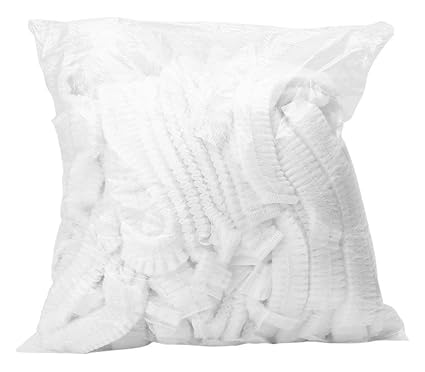 Pehel International Disposable Stretchable White Caps, Cover Hair for Cooking and Hygiene, 100 pcs