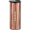 Keurig Faceted Stainless Steel Coffee Travel Mug, Fits Under Any Keurig K-Cup Pod Coffee Maker, 14 oz, Copper