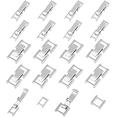 SUPERFINDINGS 20 Sets 2 Styles Brass Fold Over Clasps Silver Plated Brass Jewelry Fold Clasps Necklace Bracelet Extenders Foldover Extension Clasp for DIY Jewelry Making DIY Crafts