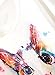 Futurino Women's Cute Cat Graphic Abstract Paint Splatter Casual T-shirt Top,White,Large