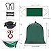 Double Single Camping Hammock,Portable Hammock with Net and Tree Straps,Lightweight Parachute Nylon Hammock for Backpacking Travel Beach Yard Outdoor Indoor Dark Green