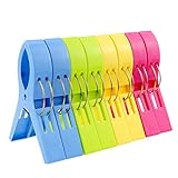 GikBay Beach Towel Clips, Towel Holder in 4 Fun Bright Colors for Beach Chair or Pool Loungers on Your Cruise, Keep Towel from Blowing Away, Set of 8