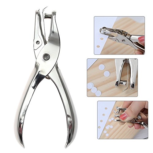 6 Pack Metal Hole Punchers Single Hole Punch Paper Puncher Ticket for School, Home and Office,1/4 Inch Holes - Thumbnail 4