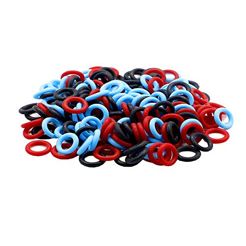 ZXUEZHENG 150 Pack Elasticity Silicone Soft Stitch Ring Markers for Knitting Crochet Etc, (Small Size for Needle Sizes 0-8, Red, Blue, Black)