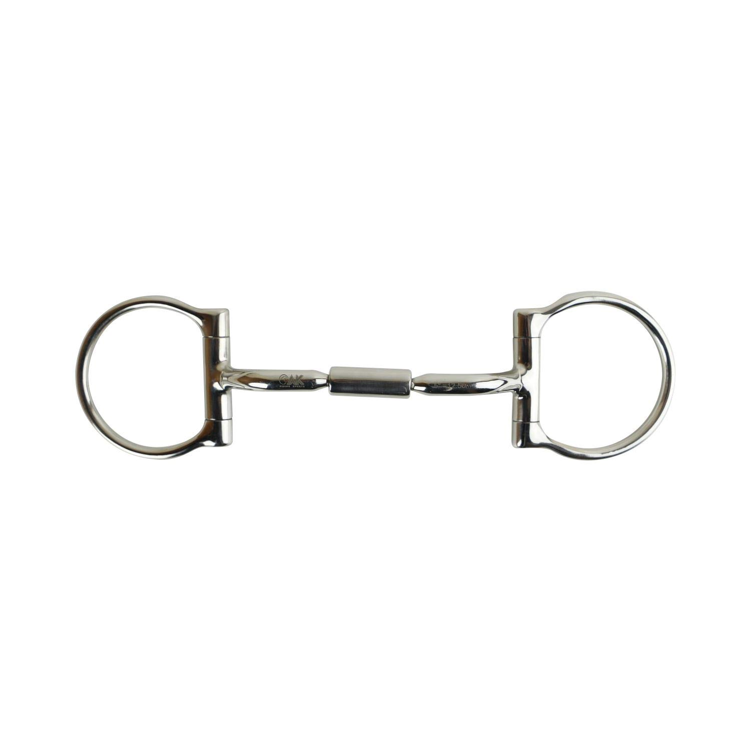 AK D-Ring Rotary Curved Mouthpiece with jointed barrel Horse Riding Bits AKRS-2620 (5'', Silver)