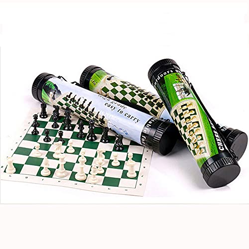 Qlisytpps Chess Set 20" x 20" Travel Chess Board Set Tournament Roll up