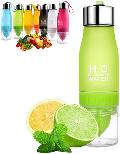 Colorful Portable Lemon Bottle - Fruit Infuser Bottle for Lemon Water, Outdoor Sports citrus water bottle(650ml)