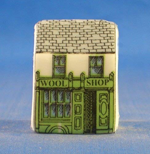 Porcelain China Collectable Thimble - Miniature House Shape - Wool Shop