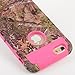 iPhone 6 Case, BAISRKE [2in1 Shield Series] Tree Camouflage Camo Skin Hybrid Dual Layer Protective Case for Apple iPhone 6s/6(4.7 Inch) with Rugged TPU Inner Case + Glossy PC Hard Cover(RosePink)
