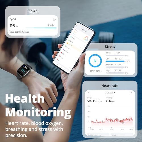 Fixwink Smart Watch for Men Women (Answer/Make Call), 1.83" HD Fitness Tracker with Heart Rate/SpO2/Sleep Monitor, Pedometer, 120+ Sport Modes, IP67 Waterproof, 7-Day Battery, for iOS Android, Black