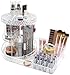 Sorbus Rotating Makeup Organizer Station Nail Bar, 360° Rotating Adjustable Carousel with Tray for Cosmetics, Skincare, etc — Great for Vanity, Bathroom, Bedroom (Adjustable Carousel Station - Clear)