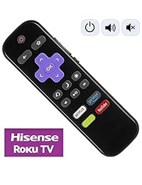 IKU-CTV01 - Mando a distancia estándar IR para RokuTV con 4 canales cortos Netflix Hulu PrimeVideo   (mando a distancia, Hisense Roku TV)