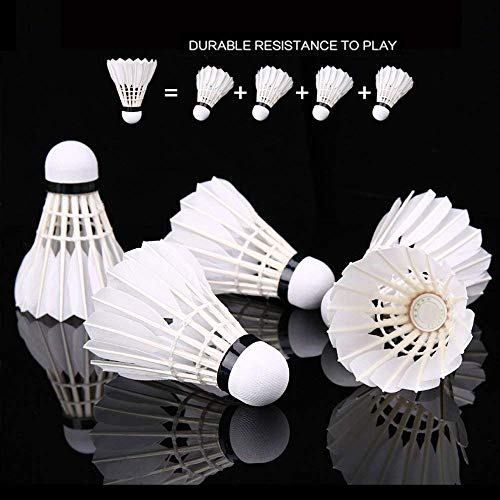 ZHENAN 12-Pack Advanced Goose Feather Badminton Shuttlecocks with Great Stability and Durability,Shuttlecock Indoor Outdoor Sports Hight Speed Training Badminton Birdies Balls - Thumbnail 2