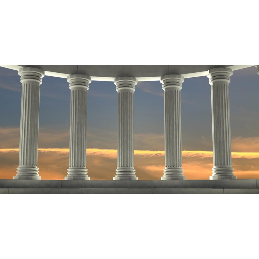 ASDCXZ Greek Marble Columns Backdrop 2.7x1.8m, Roman Empire Architecture Civilization Culture Ancient Ruins Temple Photography Backdrop, Vinyl Photo Backdrop for Historical Building