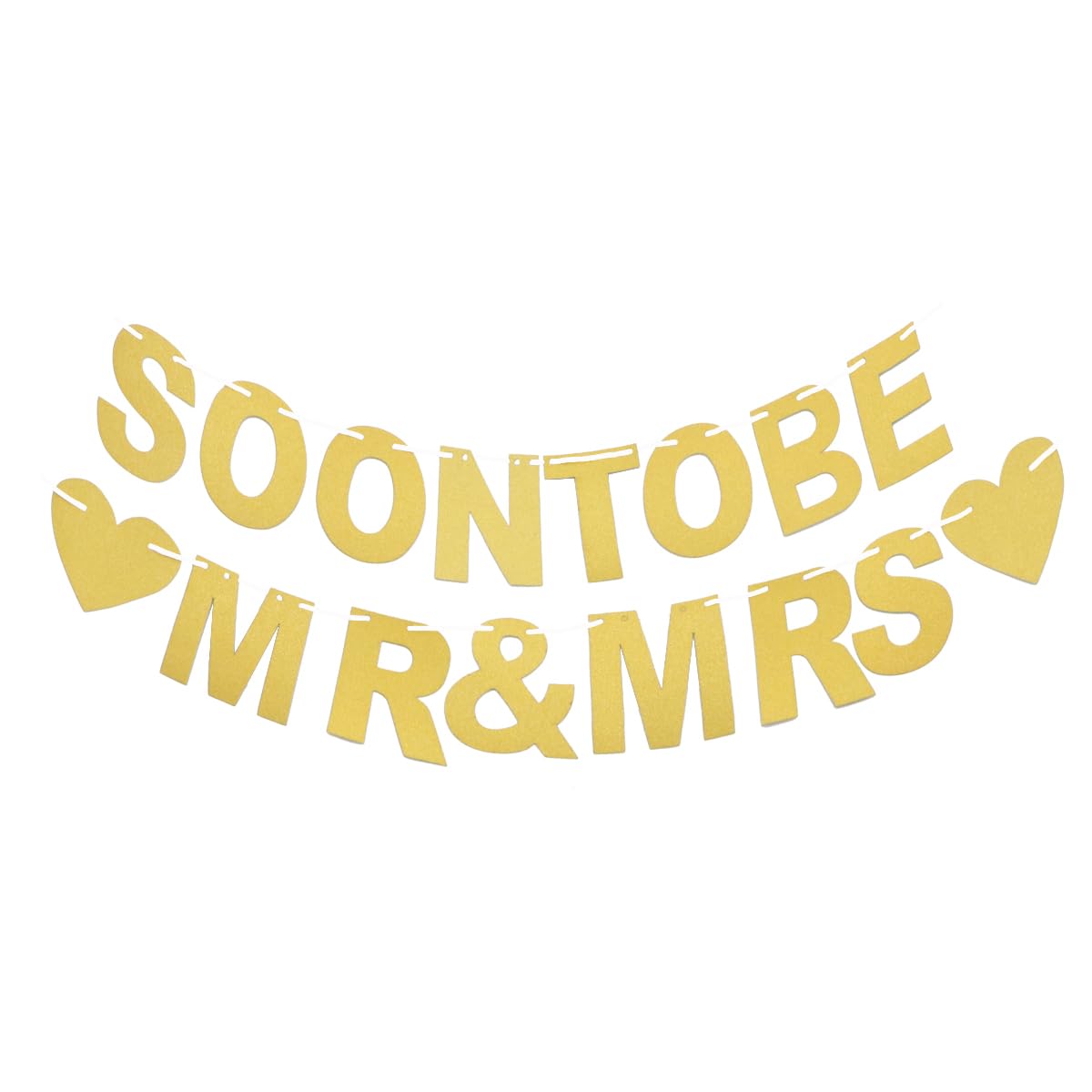 Yardwe Soon to Be Mr and Mrs Banner Wedding Bunting Engagement Decorations Bridal Shower Party Sign Gold Glitter Garland for Groom to Be