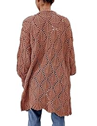ioiom Womens Open Front Long Sleeve Boho Boyfriend Knit Cardigan Sweater