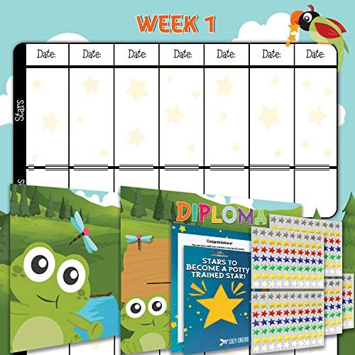 Potty Training Chart - Reward Sticker Chart - Girls Theme - Marks Behavior Progress – Motivational Toilet Training for Toddlers and Children – Great for Boys and for Girls (Forest Theme)