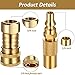 Mudder 5 Pieces 3/8 Inch Natural Gas Fitting for Propane Propane Hose Quick Disconnect Brass Pipe Fitting Hex Nipple 1/4 Inch Low Pressure Quick Disconnect or Connect for Blackstone Tabletop Grill