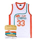 AFLGO Men's 33 Flint Tropics Jackie Moon Semi Pro Basketball Jersey Include Set Wristbands S-XXL
