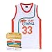 AFLGO Moon #33 Flint Tropics Basketball Jersey S-XXXL White, 90's Clothing Throwback Will Smith Costume Athletic Apparel Clothing Stitched – Top Bonus Combo Set with Wristbands