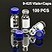 Membrane Solutions Autosampler Vials, 2ml HPLC Vials, 9-425 Lab Clear Vials with Write-on Spot and Graduations, 9mm Blue ABS Screw Caps & Septa for GC Sample Vials, 100 Pcs