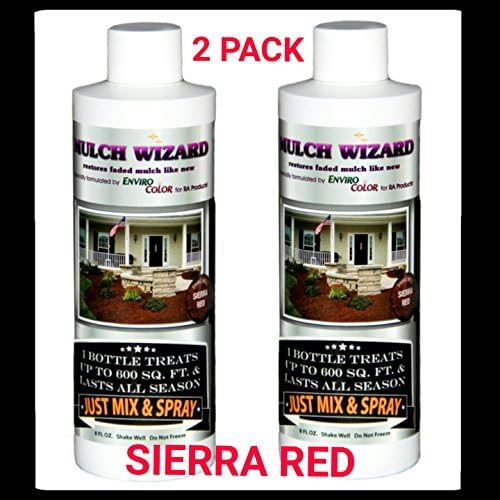 Mulch Wizard Premium Lawn &amp; Garden 600- 700 Sq Ft Mulch Dye Color Concentrate (2, Sierra Red)