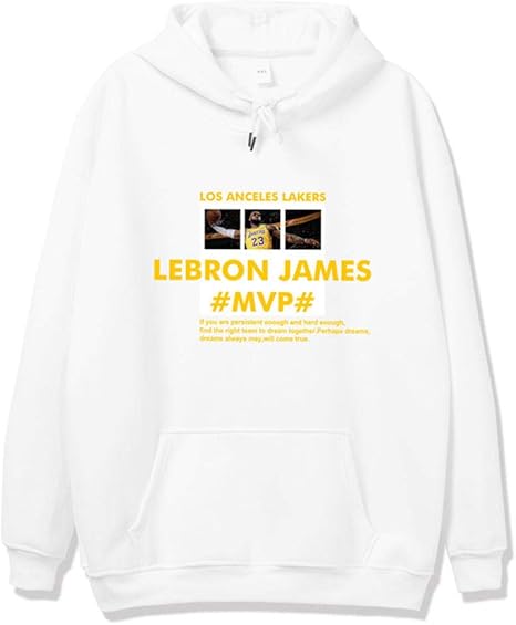 Amazon Co Jp メンズストリートヒップホップタイドブランドフード付きセーターメンズレイカーズジェームズプリントバスケットボールトレーニング快適なカジュアルユニフォームスポーツウェアシャツパーカー ホワイト2 ラージ ホーム キッチン