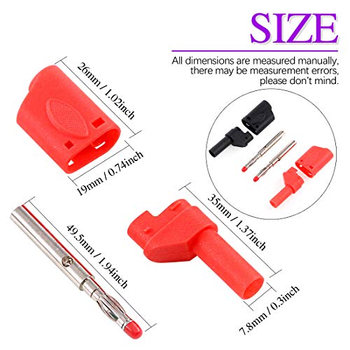 Swpeet 10Pcs Safety Fully Insulated Multimeter Test 4mm Banana Plugs