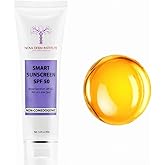 Smart Sunscreen for Face SPF 50 – Broad Spectrum Daily Sunblock for Sensitive Skin, Clear No White Cast, Non-Comedogenic Formula for Men & Women (1 fl oz)