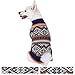 Blueberry Pet Nordic Pattern Inspired Fair Isle Navy Blue Snowflakes Dog Sweater, Back Length 10