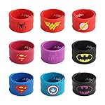 Ecparty Superhero Slap Bracelet for Kids Boys & Girls Birthday Party Supplies Favors (9 pack)