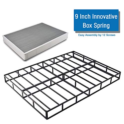 HOMUS 9 Inch High Profile Strong Steel Structure Box Spring/Easy Assembly Smart Mattress Base/Foundation Queen