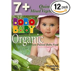 Bobobaby 7+ Months Quinoa And Mixed Vegetables, 12 Servings, 10.15-Ounce Boxes (Pack of 12)