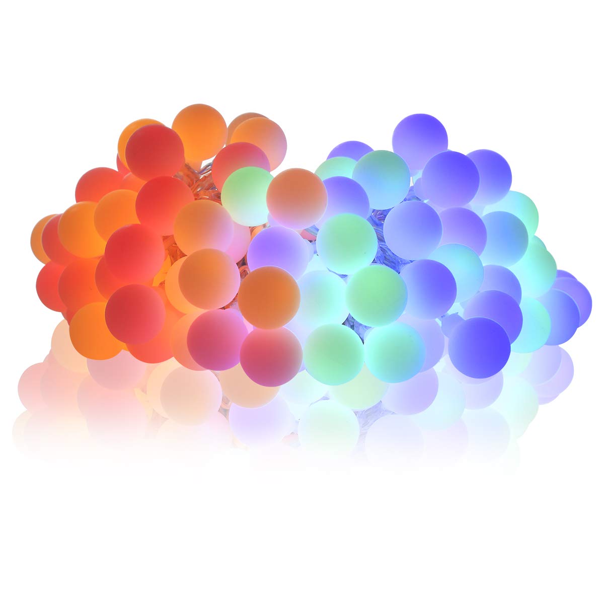 GreenClick LED Globe String Lights,40 LEDs 14.8ft Battery Powered Fairy String Lights,8 Modes Waterproof Ball Lights Indoor/Outdoor,Multicolor Starry Decorative Lights for Patio Garden Xmas Wedding