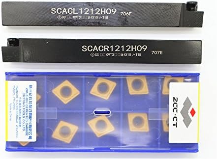 1P SCACR1212H09+SCACL1212H09 CNC Boring Bar Tool Holder+10P CCMT09T308-HM YBC251 Insert