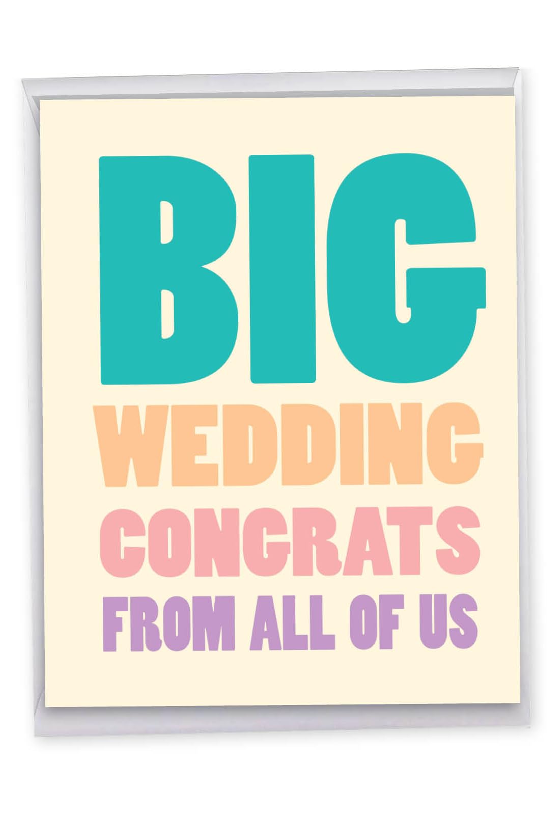 NobleWorks, Big Wedding Congratulations Card (8.5 x 11 Inch) - Greeting Card for Newlyweds, From All of Us, Group J2727WDG-US