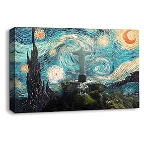 Van Gogh Starry Night Painting Artwork for Home Framed