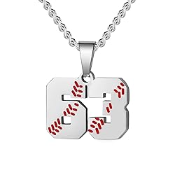 HattiDoris Baseball Number Necklace for Men 00-99