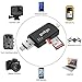 geekgo SD Card Reader,USB Memory Card Reader Adapter Viewer for iPhone iPad Android Mac - Supports Micro USB OTG 3 in 1 (Black)