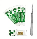 10 Sterile #11 Surgical Blades with FREE #3 Scalpel Knife Handle Medical Dental