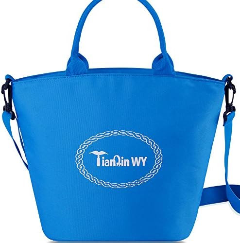 Lunch Bag for Women Insulated Tote Large Capacity with Durable Waterproof Material Leakproof Liner and Adjustable Shoulder Strap, Blue (Stylish Blue Bag)