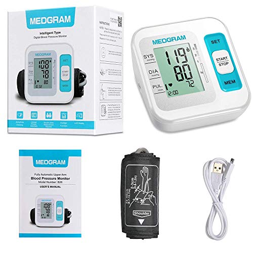 Blood Pressure Monitor Upper Arm, MEDGRAM Accurate Cuffs for Home Use