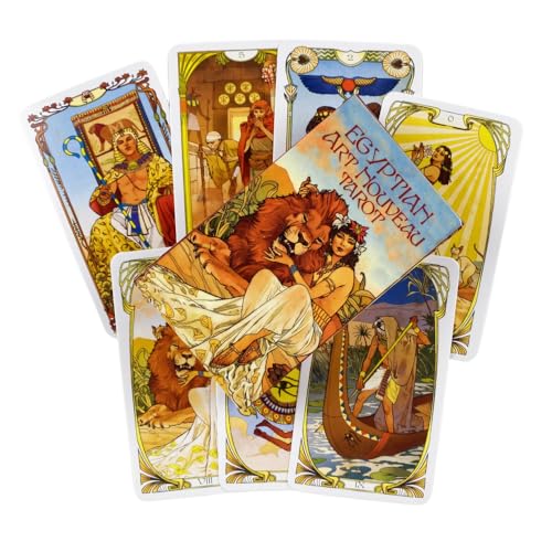 Atesswy Egyptian Art Nouveau Tarot, A Egyptian-Themed Tarot Deck: Ancient Wisdom Meets Art Nouveau Elegance, 78 Tarot Cards, Pocket Edition: 4.06